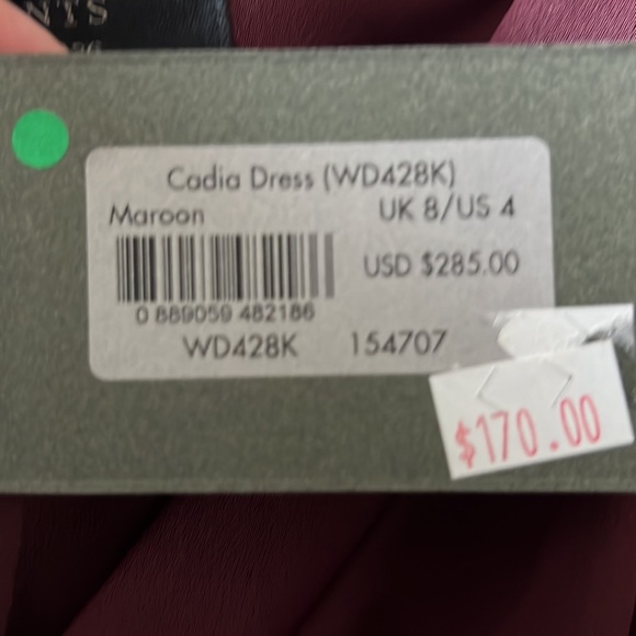 ALL SAINTS “Cadia Dress” size 4-maroon w tags! - Picture 9 of 14